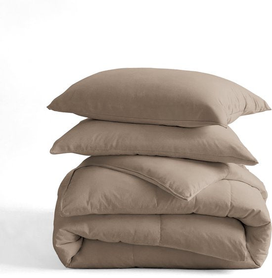 Sleeptime 2 in 1 Duvet - Couette sans housse avec taies d'oreiller - 200x200 - Taupe