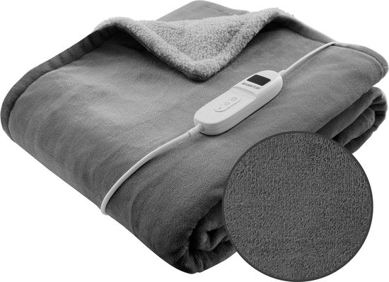 Inventum HB180G - Couverture électrique - Couverture chauffante - Couverture - 1 personne - 180x130 cm - Polaire - Gris