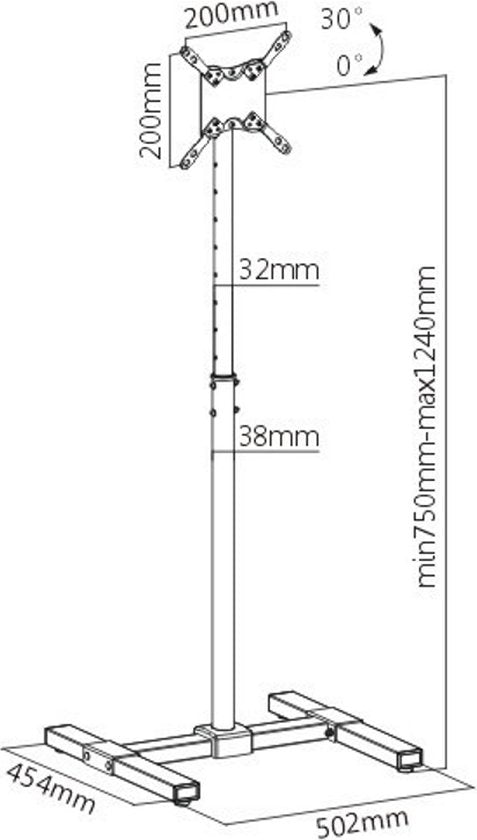 Meuble TV mobile - réglable en hauteur