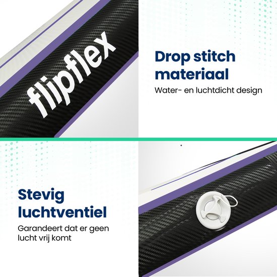 Flipflex Airtrack - Tapis de gymnastique - 3 mètres - 20cm d'épaisseur - tapis de gymnastique - avec mini-tour 600W - avec sac de transport de luxe - Gymnastique