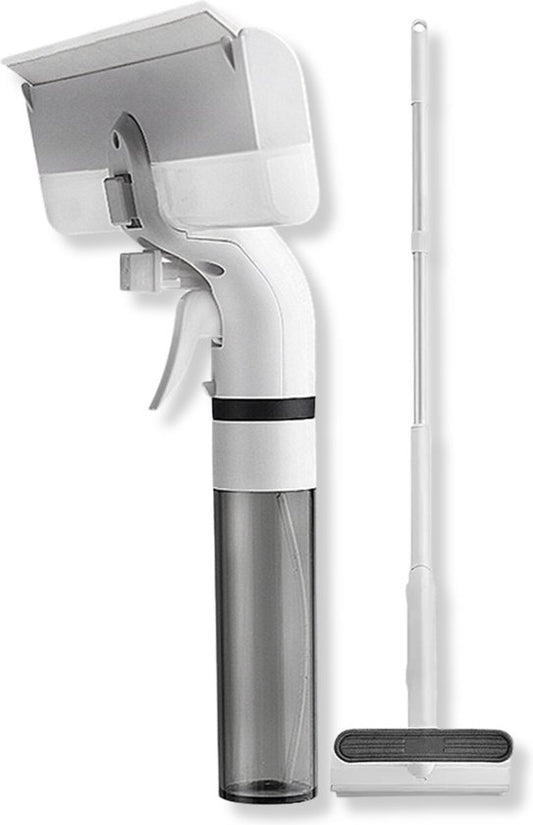 Essuie-vitre 4 en 1 avec manche télescopique et fonction spray - 130cm - Lave-vitre - Essuie-vitre