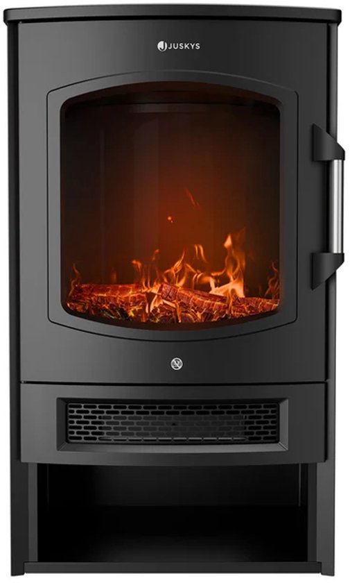 Foyer électrique / Foyer d'ambiance - 1800W - avec effet de flamme, fonction chaleur et contrôle App - Noir, Poêle Freestanding