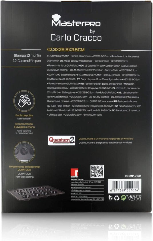 Masterpro - Carlo Cracco - Moule à pâtisserie - Muffin - 12 - Edition limitée