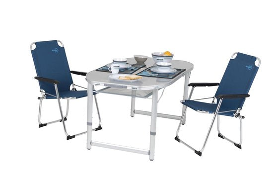 Bo-Camp - Table - Premium - Ovale - Modèle valise - 150x80 cm