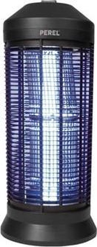 Perel Désinsectiseur, électrique, grille de tension 4000 V, bac de récupération amovible, 600 m², noir