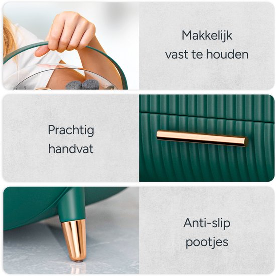 Organess - Organisateur de maquillage - Boîte de rangement - Organisateur de soins - Trousse de maquillage - Vert