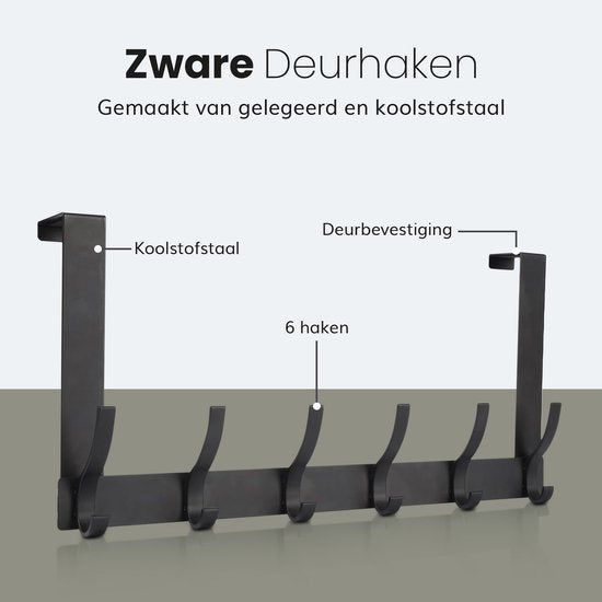 Porte-manteau - 12 crochets - inox - Suspension - Porte-manteau - Vêtements - Cintres - Crochet - Vintage - Industriel - Garde robe - Noir - Luft