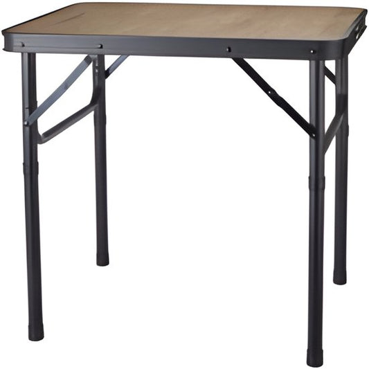 Redcliffs Table de camping - aluminium - légère - bois/noir - 60 x 45 x 56 cm - réglable/extensible/pliable