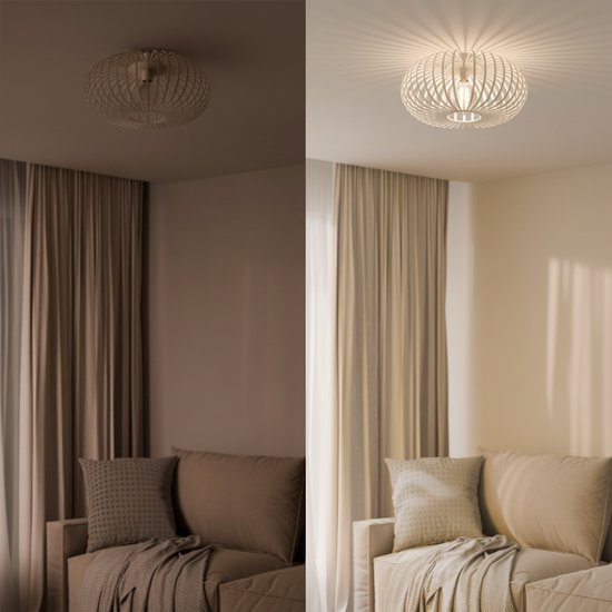 Plafonnier Nolt Beige - Plafonnier E27 Lampe - Industriel - Taupe - ⌀ 40cm