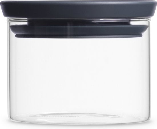 Brabantia Pots de stockage - Empilables - 2x 0.3 l & 2x 0.6 l - Gris foncé