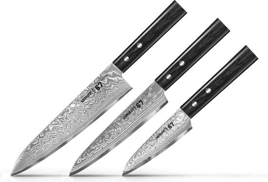 Samura - Set de couteaux de chef Damas 67 - 3 pièces