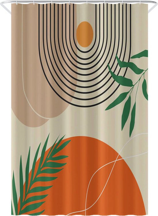 Loti Living Rideau de douche anti-moisissure - Art texturé - Anneaux inclus - Imperméable - Polyester - Rideau de douche 120x200 cm