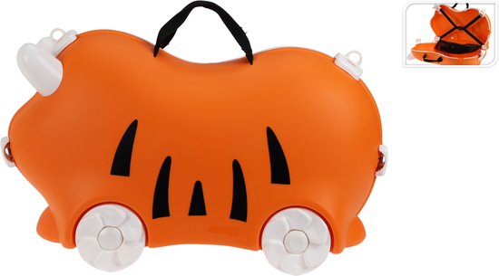 Relaxwonen - Valise enfant - Orange - A roulettes - Extra robuste - maximum 50kg