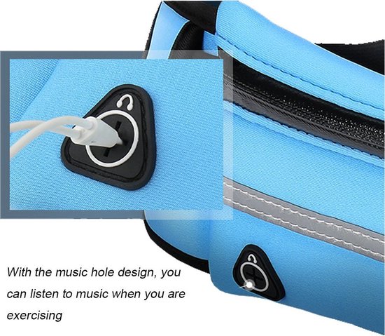 Ceinture de course Garpex® - Sac banane - Support de téléphone pour la course - Sac de course - Sac banane pour femmes et hommes - Course à pied - Taille unique - Noir