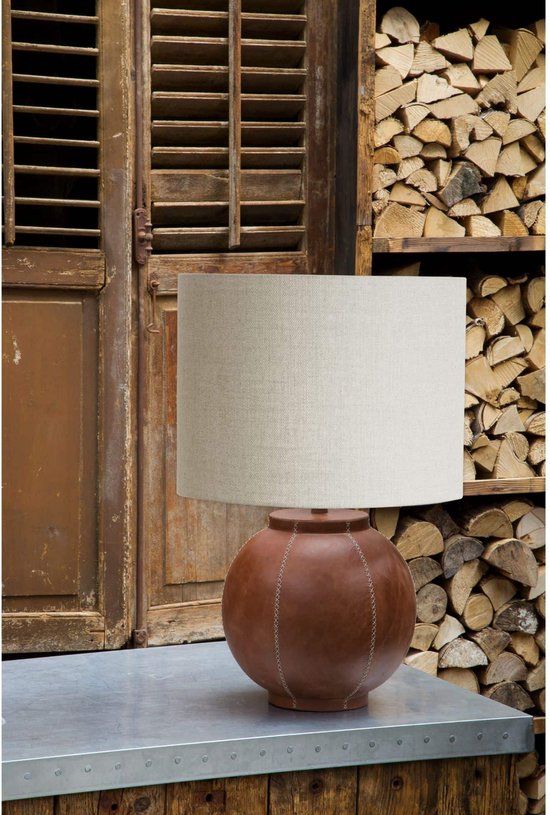 Light & Living Abat-jour cylindrique Livigno - Blanc d'œuf - Ø40x30cm - pour lampes de table, lampadaires, suspensions