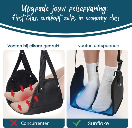 Repose-pieds pour avion - Hamac de pieds pour le voyage - également pour le bus, la voiture ou le train - Sunflake