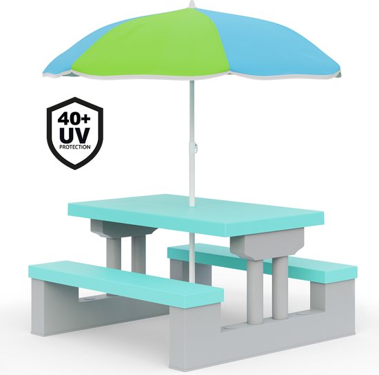 Spielwerk Jeu de jardin pour enfants - parasol inclus protection UV - Gris menthe
