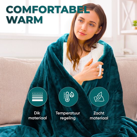 Couverture chauffante électrique XL - KRAFT - 180 x 130 cm - Vert