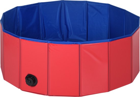 Bassin pour animaux - Ø80x30cm - Bassin pour chiens - Bassin pour animaux - Rouge/Bleu