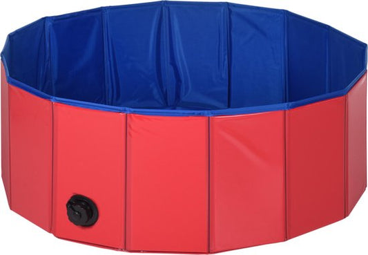 Bassin pour animaux - Ø80x30cm - Bassin pour chiens - Bassin pour animaux - Rouge/Bleu