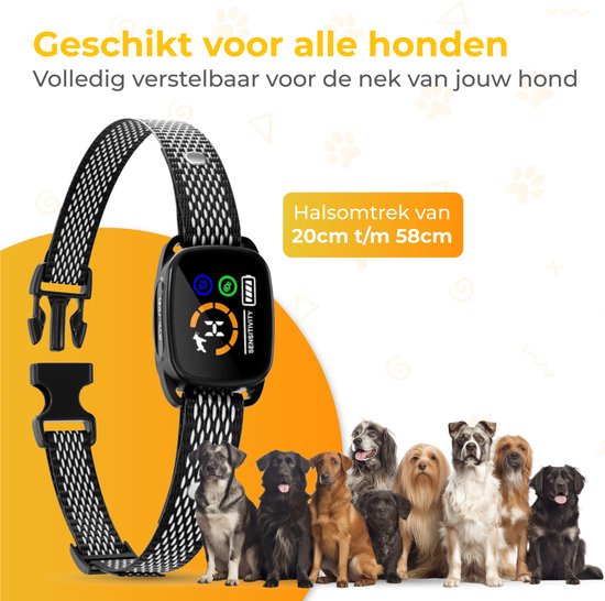 Nuvance Collier anti-aboiement digital - Dispositif anti-aboiement sans choc - Rechargeable - Collier anti-aboiement pour chiens et chiots - 6 étapes