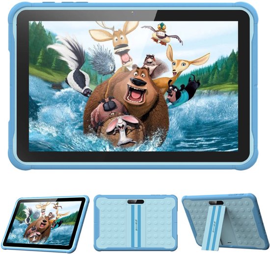 Tablette enfant Spoused - 10.1 Inch - Tablette enfant à partir de 3 ans - 64GB - 4GB RAM- 6000 mAh Battery - Incl. Protective cover & Parent Control app - Blue