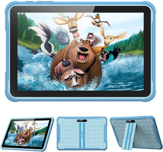 Tablette enfant Spoused - 10.1 Inch - Tablette enfant à partir de 3 ans - 64GB - 4GB RAM- 6000 mAh Battery - Incl. Protective cover & Parent Control app - Blue