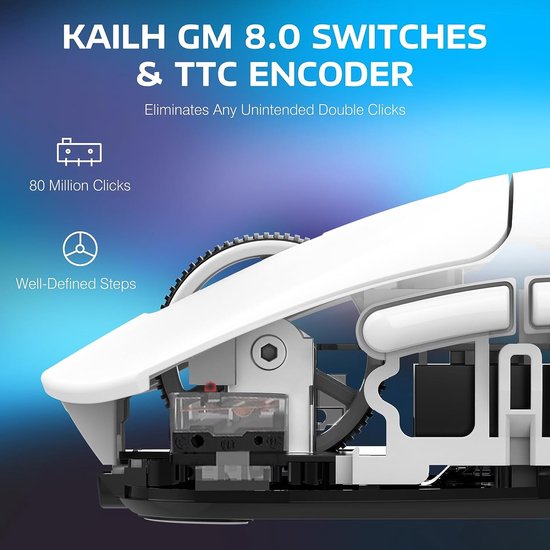 ATTACK SHARK X3 Wireless Gaming Mouse - Filaire/2.4G/BT5.4 - Léger 49G - PAW3395 - 26000DPI - Blanc