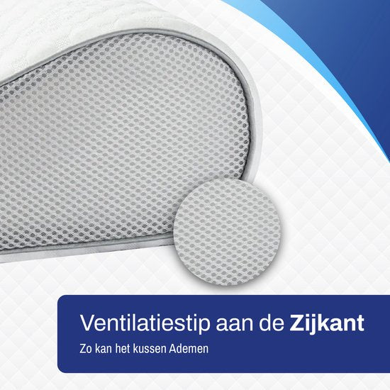 Oreiller ergonomique Sleeptight - Oreiller anti-ronflement orthopédique - Oreiller anti-apnée rafraîchissant - Mousse à mémoire de forme moyennement souple - Dormeur latéral - 60x40x12cm