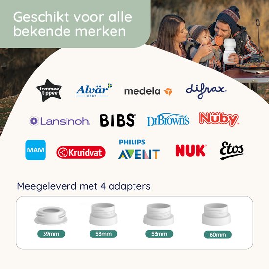 Numsy Velmi chauffe-biberon très portable - sans fil - 4 adaptateurs inclus