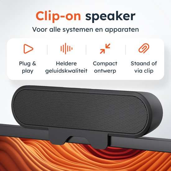 Barre de son PC - Son puissant - Sans fil - Pour les jeux - Party box - Mini Soundbar - Haut-parleur pour PC - 10 watts - Skoov