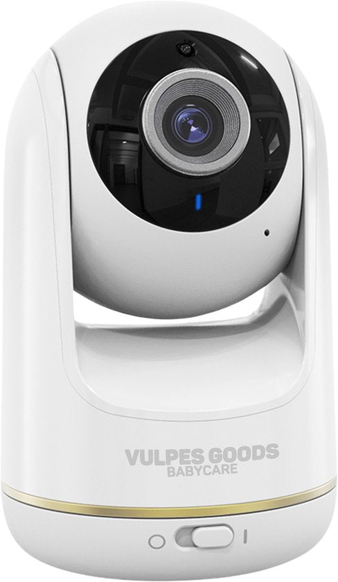 Vulpes Goods® - Extra Detached Camera PRO - Équipée d'une voix bidirectionnelle et d'un microphone intégré et comprenant un kit de montage et un support - Pour la chambre de bébé et l'extension du moniteur de bébé - Plastique blanc