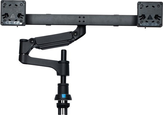R-Go Tools Smartbar R-Go Caparo bras pour moniteur, avec vérin à gaz pour deux écrans, capacité de charge 3-9 kg, 100% circulaire, noir