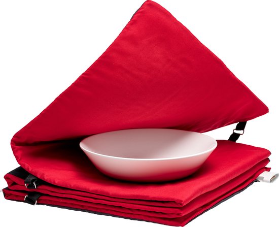 Solis Turbo Heat Plate Warmer - Réchauffage rapide - Meilleur goût - Facilement lavable - Fonction minuterie - Rouge/Anthracite