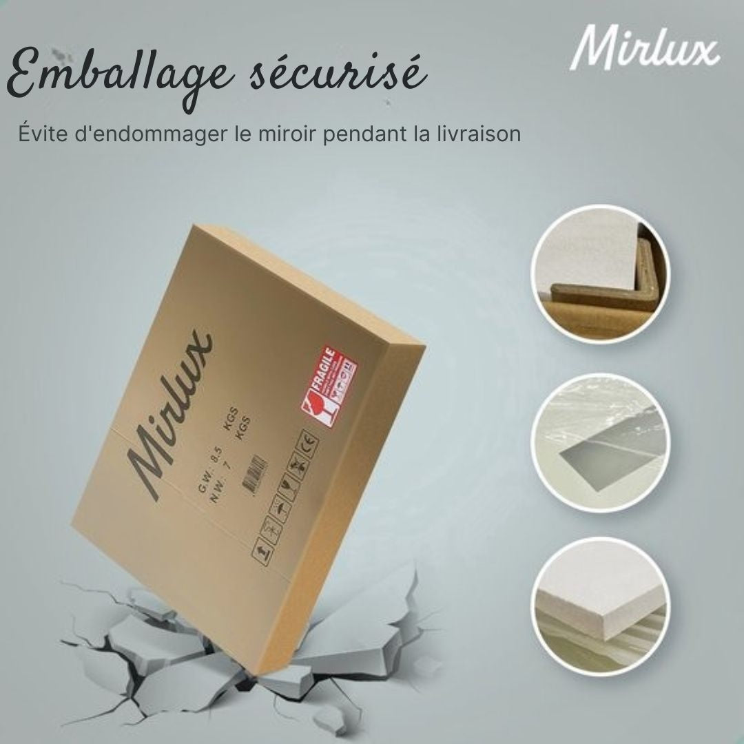 Miroir de salle de bain - Mirlux - avec éclairage LED et chauffage - rectangulaire - anti-condensation - 80x60CM