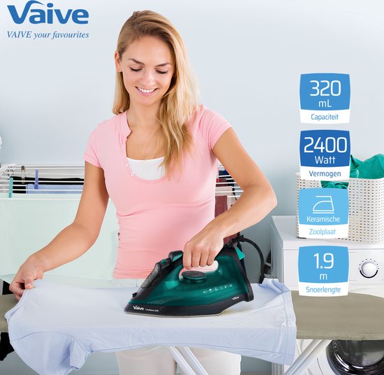VAIVE TurboSteam 2400 - Fer à vapeur - Fers à vapeur - 2400W - Réservoir d'eau 320 ML - Fonction bosse de vapeur