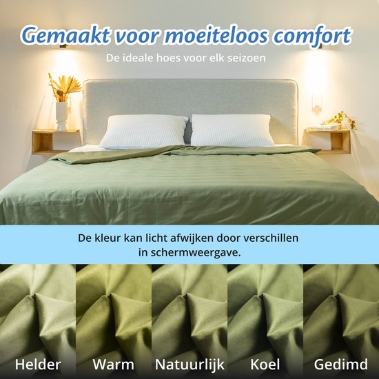 Housse pour la couverture d'aggravation d'Ella 135 x 200 CM - 7 KG & 9 KG - Housse en 100% coton biologique - Vert olive clair
