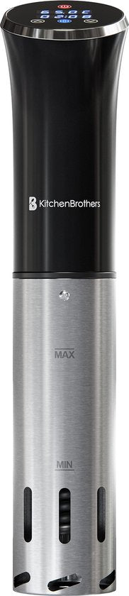 KitchenBrothers Stick Sous Vide - jusqu'à 95°C - Minuteur intégré - Cuiseur de précision - 1200W - Noir/RVS