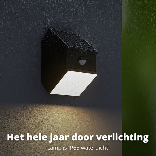 FlinQ Solar TwistCube 2-pack - Transformable en 4 formes - Applique solaire d'extérieur - Lampe solaire d'extérieur avec détecteur de mouvement - Lampe de jardin LED avec détecteur jour et nuit - Eclairage extérieur
