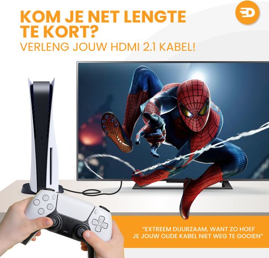 Drivv. Câble d'extension HDMI Premium 2.1 - mâle vers femelle - 3 mètres