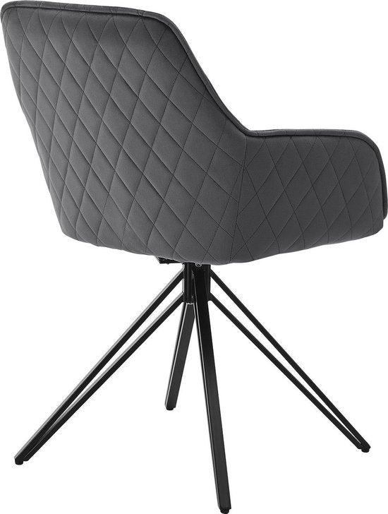 Chaise pivotante de salle à manger Clyde - Gris foncé