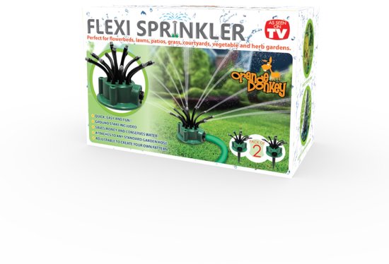 Kit d'arrosage Flexipoint de l'âne orange - Lot de 2 avec 24 buses flexibles - Irrigation efficace pour le jardin et l'herbe - Système d'arrosage