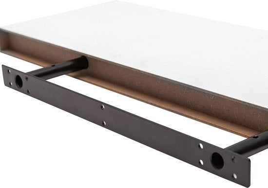 Rootz Etagère murale - Bibliothèque flottante pour la décoration d'intérieur - Organisateur mural en bois blanc - 60x23x3.8cm
