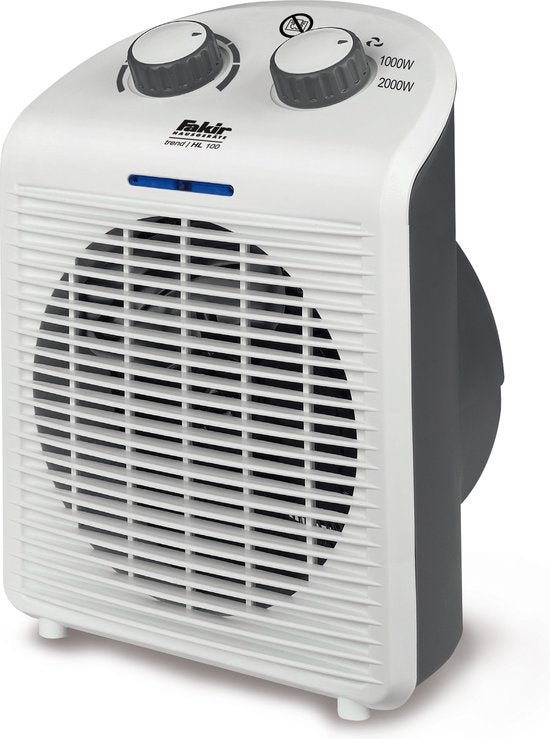 Fakir Trend HL 100 Poêle électrique - Chauffage avec ventilateur - Blanc/Gris