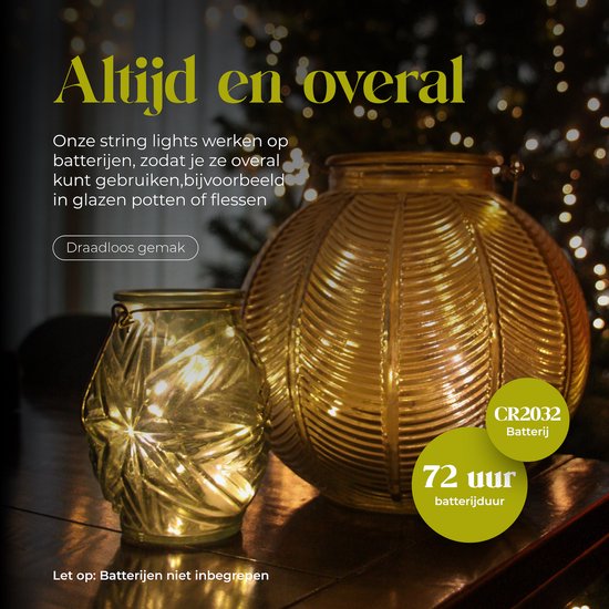 Guirlandes lumineuses Giftmas - 6x2M LED - Lumières - Blanc chaud - 72 heures d'autonomie - Décorations de Noël pour l'intérieur et l'extérieur - Lumières de Noël