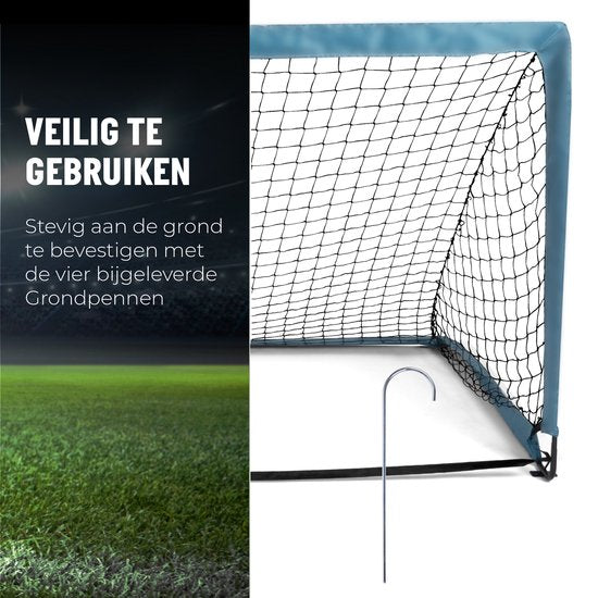 But de football Umbro - But de football 200 x 100 x 100 cm - Grand but de football 1.5KG - Facile à déplacer - Jouet d'extérieur pour enfants et adultes - But d'entraînement au football - Métal - Bleu