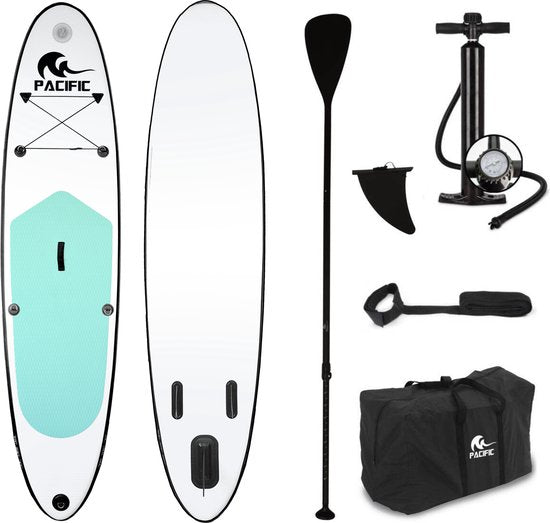 Pacific Special Edition Sup Board - 305 cm - jusqu'à 100 kg - blanc/vert
