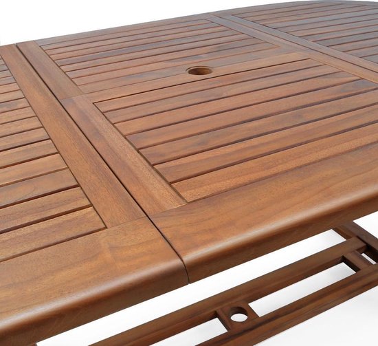 Table de jardin Casaria - Bois d'eucalyptus certifié FSC® - Brun