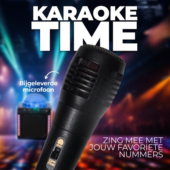 Denver Karaoke Set Children & Adults - Disco Lights - Bluetooth - Incl. Microphone - Speaker Party Box - Party Box - BTM618