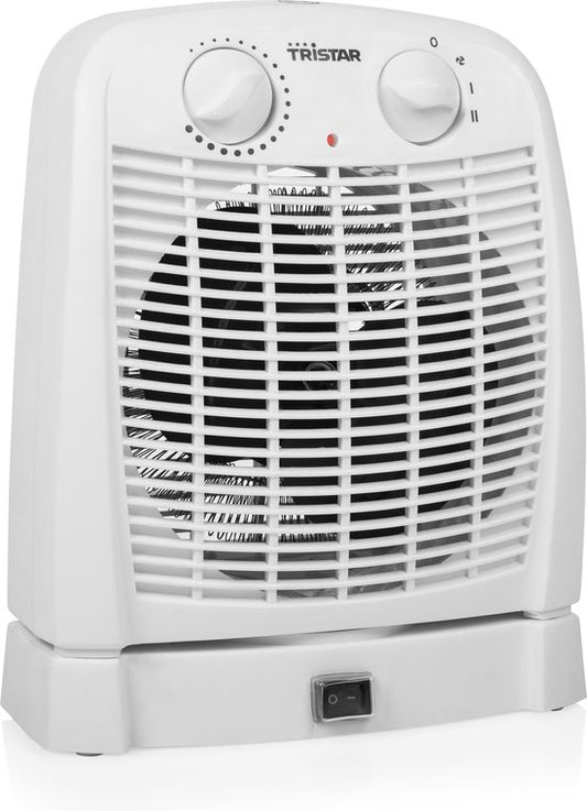 Tristar chauffage électrique KA-5059 - Chauffage à ventilateur - 2 niveaux de chaleur et ventilateur - Chauffage de camping - Blanc - Oscillant - Protection contre la surchauffe - Chauffage de salle de bains
